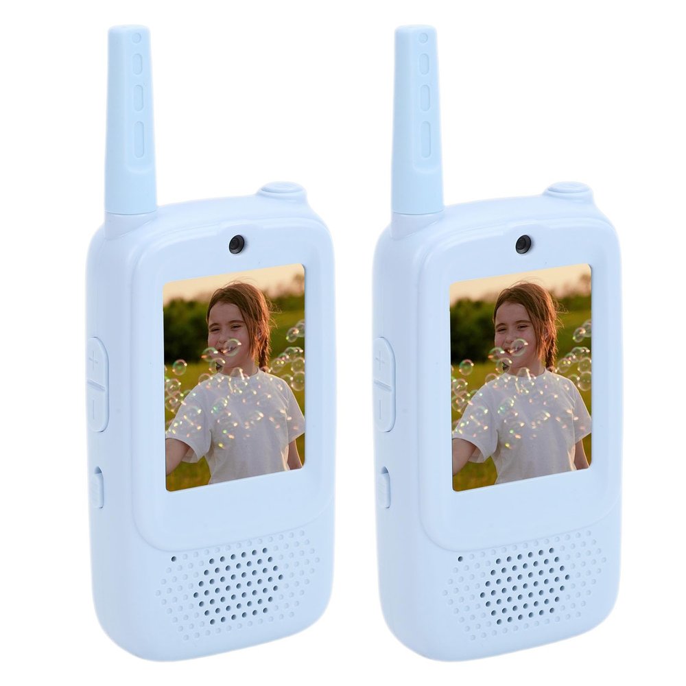 Pomya Video Walkie Talkies for Kids, 2 Pack Rechargeable Kids Video Walkie Talkies with HD Camera, 500m Long Range Two Way Radios for Indoor Outdoor Games, Camping, Hiking for Boys