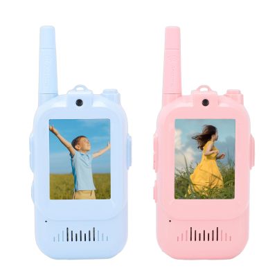 Pomya Video Walkie Talkies for Kids, 2 Pack Rechargeable Kids Video Walkie Talkies with HD Camera & Voice Changer, Long Distance Two Way Radios for Outdoor Games, Camping for Boys