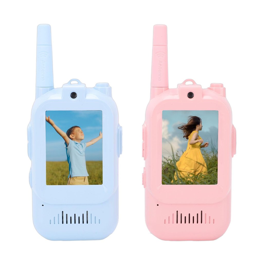 Pomya Video Walkie Talkies for Kids, 2 Pack Rechargeable Kids Video Walkie Talkies with HD Camera & Voice Changer, Long Distance Two Way Radios for Outdoor Games, Camping for Boys