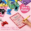 30 Pack Valentines Day Cards Gifts for Classroom, Video Games Keychains with Valentines Greeting Cards for Kids Student Classroom School Exchange Gifts, Valentines Party Favor Goodie Bag Stuffers Toys view 3