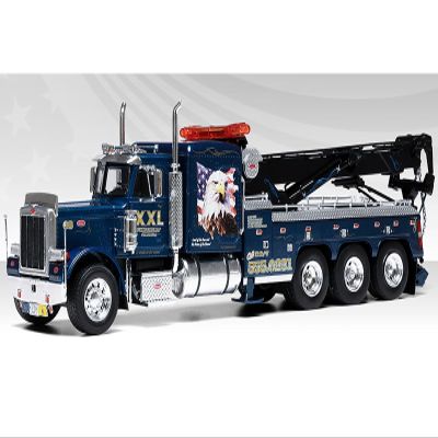 1980 359 Wrecker Tow Truck XXL Towing and Recovery Blue Metallic with Graphics 1/43 Diecast Model by IXO Models U43TTR001