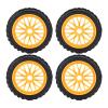RiToEasysports 4PCS RC Tires, Rubber Anti Slip 1/8 Car Wheel Tires Replacement for Serpent SRX8 RC Off Road Car (Orange) view 1