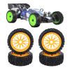 RiToEasysports 4PCS RC Tires, Rubber Anti Slip 1/8 Car Wheel Tires Replacement for Serpent SRX8 RC Off Road Car (Orange) view 2