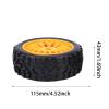 RiToEasysports 4PCS RC Tires, Rubber Anti Slip 1/8 Car Wheel Tires Replacement for Serpent SRX8 RC Off Road Car (Orange) view 4