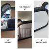 ANDRESLAD Rear Mirror with LED Light Adjustable Backseat Observation Mirror for Safety USB Rechargeable with Remote Control Shatterproof Backseat View Accessory view 3
