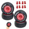 1/8 & 1/10 RC Short Course Truck Tires and Wheels Set 113mm Rubber Tyres 12mm 14mm 17mm Hex Compatible with Traxxas Slash Arrma Senton Tamiya TT02 On Road RC Car 4PCS view 1