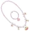 ANDRESLAD Pearl Necklace and Bracelet Set, Pink Shell Design, Jewelry Kit for Dress-Up and Birthday view 1