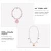 ANDRESLAD Pearl Necklace and Bracelet Set, Pink Shell Design, Jewelry Kit for Dress-Up and Birthday view 4