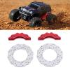 SUNGOOYUE RC Car Brake Disc Kit,Aluminum Alloy Brake Rotors with Simulated Calipers for 1/10 1/16 RC Crawler Cars 3D Design Lightweight Durable (Red) view 2