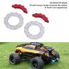 SUNGOOYUE RC Car Brake Disc Kit,Aluminum Alloy Brake Rotors with Simulated Calipers for 1/10 1/16 RC Crawler Cars 3D Design Lightweight Durable (Red) view 3