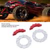 SUNGOOYUE RC Car Brake Disc Kit,Aluminum Alloy Brake Rotors with Simulated Calipers for 1/10 1/16 RC Crawler Cars 3D Design Lightweight Durable (Red) view 4