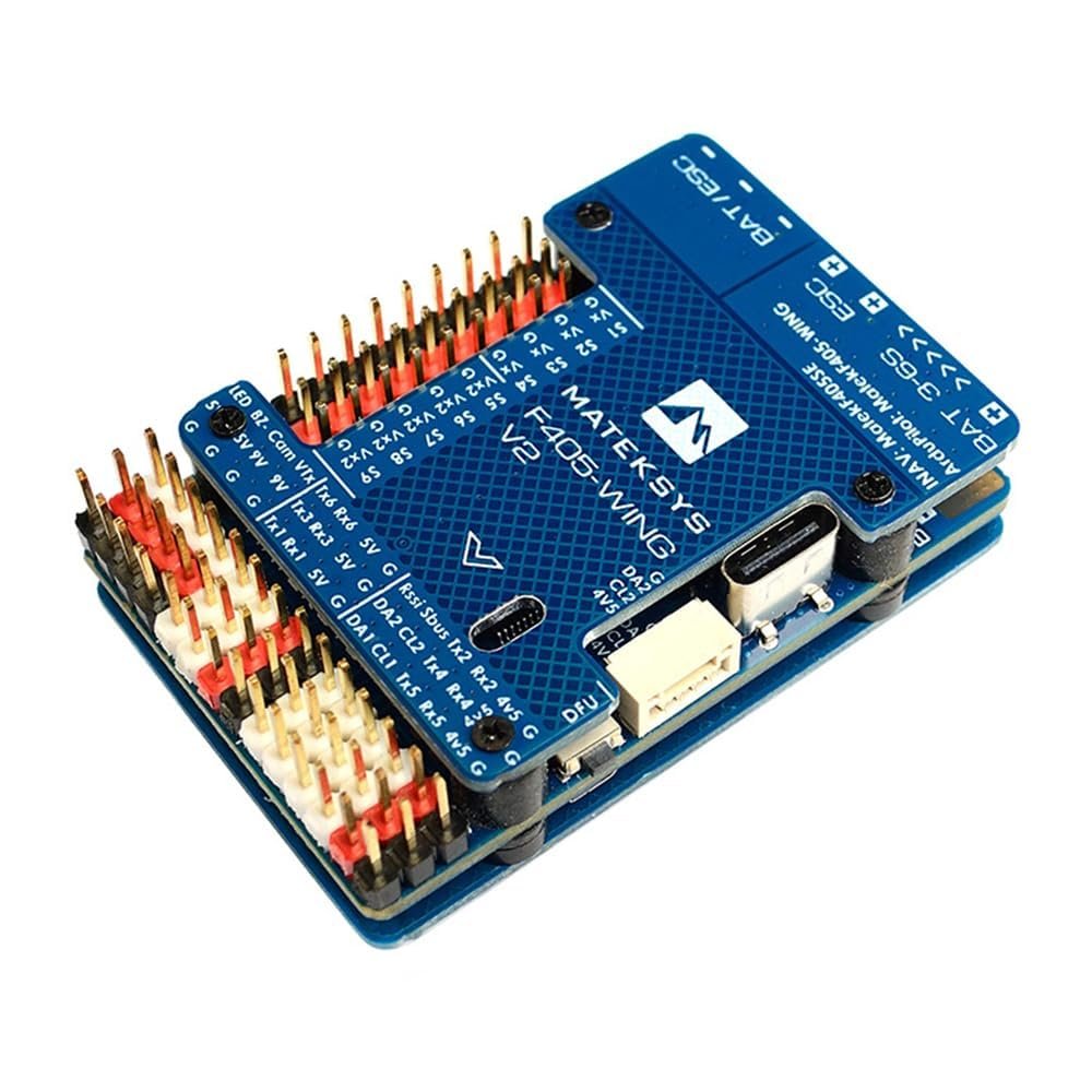 Matek Flight Controller F405-WING-V2 FC Baro OSD Blackbox for ArduPilot INAV RC Fixed Wing Airplane Model, Omons Mateksys F405 Wing V2 Mattek FPV Pressure Needle ELRS2.4G Receiver- (CN)