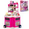 HONEY JOY Corner Kids Kitchen Playset, Plastic Play Kitchen w/Realistic Light & Sound, Music, Running Water & Steam Function, 113 Pcs Cooking Accessories, Toy Kitchen Set for Toddlers Boys Girls(Pink) view 1