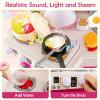 HONEY JOY Corner Kids Kitchen Playset, Plastic Play Kitchen w/Realistic Light & Sound, Music, Running Water & Steam Function, 113 Pcs Cooking Accessories, Toy Kitchen Set for Toddlers Boys Girls(Pink) view 2