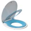 Elongated Blue Mother and Child Toilet Seat - Built-In Toddler Potty Training Seat, Slow Close, Tool-Free Easy Installation view 2