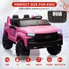 2-Seater Kids Ride On Car 24V, Licensed Chevrolet Silverado Electric Truck w/Parent Remote, Spring Suspension & Wireless Music, Outdoor Toy Vehicle for Ages 3-8 view 3