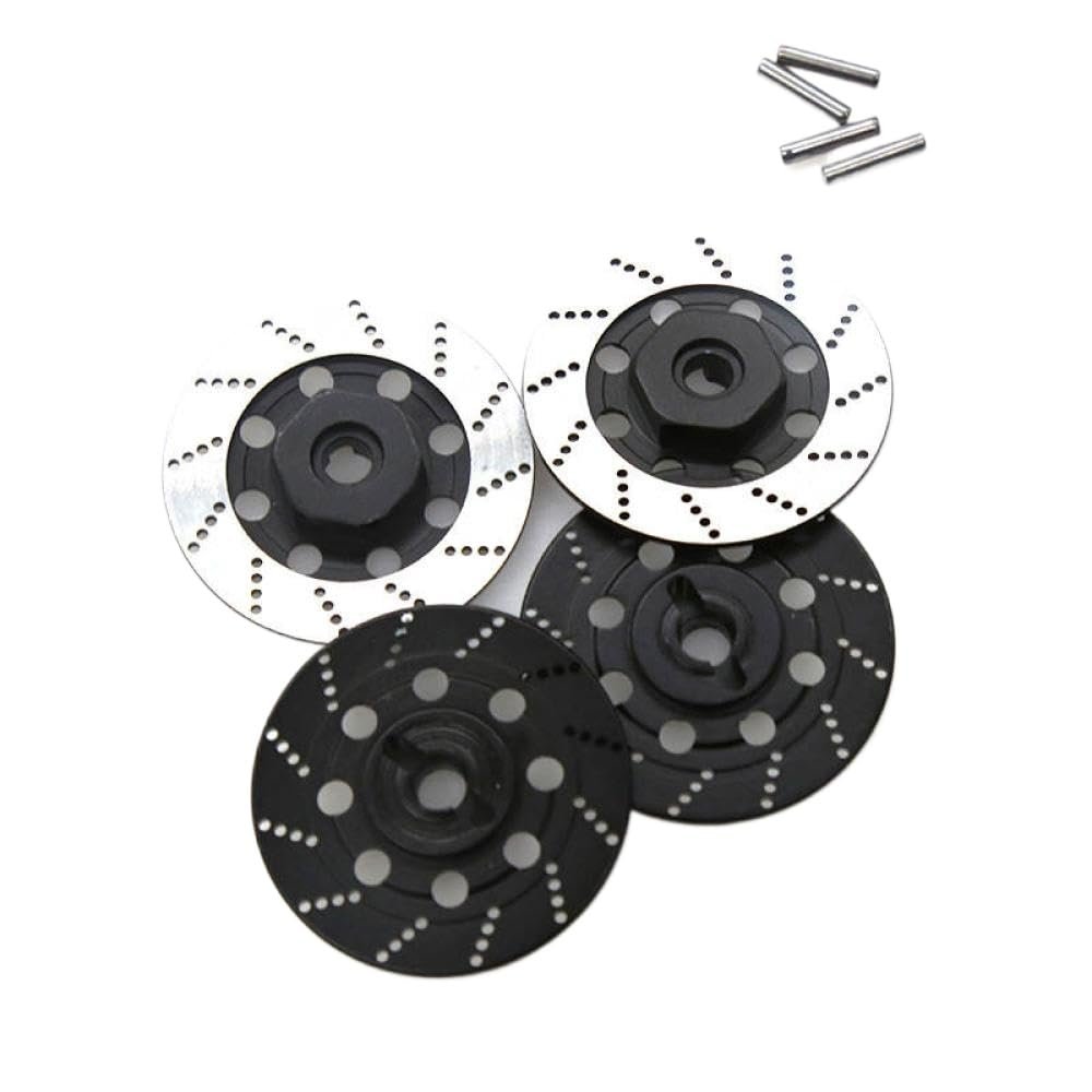 12mm Metal Wheel Hex Hub Adapter with Brake Disc Compatible with 1 10 Scale RC Cars Like TT01 TT02 94123 D4 and Similar Models(Black)