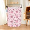 Round Laundry Basket Collapsible Storage Hamper Pink Castle view 2