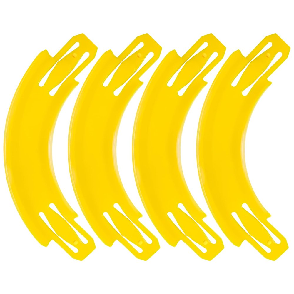 ARSUNOVO Racetrack Connectors Compatible with Hot Wheels, 90 Degree Banked Turn, 4 Packs, Upgrade Edition (Yellow)