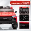 2-Seater Kids Ride On Car 24V, Licensed Chevrolet Silverado Electric Truck w/Parent Remote, Spring Suspension & Wireless Music, Outdoor Toy Vehicle for Ages 3-8 view 2