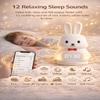 Sleep Trainer Clock for Toddlers with Color Light Cues, Bunny Alarm Clock with Night Light & Sunrise Wake Up, 12 Sounds, App Control, Rechargeable Silicone Nursery Lamp view 3