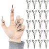 20 Pack Silver Claw Rings Adjustable Gothic Metal Nail Tips for Halloween Cosplay Punk Rock Party Costume Accessories view 1