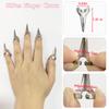 20 Pack Silver Claw Rings Adjustable Gothic Metal Nail Tips for Halloween Cosplay Punk Rock Party Costume Accessories view 2