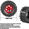 RCHuiWow 1.3 Beadlock rc Wheels and Tires for 1/18 TRX4M,Ascent-18,1/24 SCX24,FCX24,1.3" Beadlock Alloy Aluminium Rims w/Rings & All Terrain Tires,Red view 3