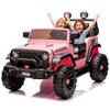 24V Ride On Vehicle, 2-Seater Electric Jeep with 400W Dual Motors, 31" Wide Seat, 4-Wheel Suspension, LED Headlights & Rear Searchlights, Bluetooth/USB/MP3, Remote Control (Pink) view 1