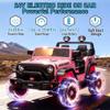 24V Ride On Vehicle, 2-Seater Electric Jeep with 400W Dual Motors, 31" Wide Seat, 4-Wheel Suspension, LED Headlights & Rear Searchlights, Bluetooth/USB/MP3, Remote Control (Pink) view 2