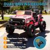 24V Ride On Vehicle, 2-Seater Electric Jeep with 400W Dual Motors, 31" Wide Seat, 4-Wheel Suspension, LED Headlights & Rear Searchlights, Bluetooth/USB/MP3, Remote Control (Pink) view 4