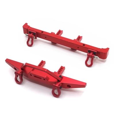 RC Crawlers Spare Parts for HB for Toys ZP1001 ZP1002 ZP1003 ZP1004 ZP1005 ZP1008 ZP1010 1/10 Metal Front and Rear Bumper RC Car Upgrade Parts(Red)