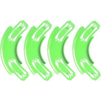 ARSUNOVO Racetrack Connectors Compatible with Hot Wheels, 90 Degree Banked Turn, 4 Packs(Green)