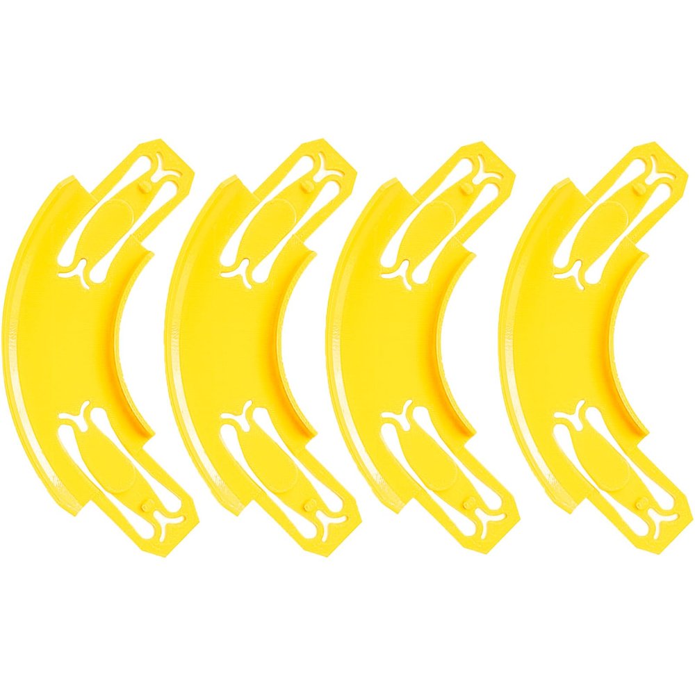 ARSUNOVO Racetrack Connectors Compatible with Hot Wheels, 90 Degree Banked Turn, 4 Packs(Yellow)