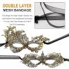 AMWYODK 2-piece set of Venice thickened lace masks, suitable for role-playing masquerade, Halloween and carnival. (Golden) view 4
