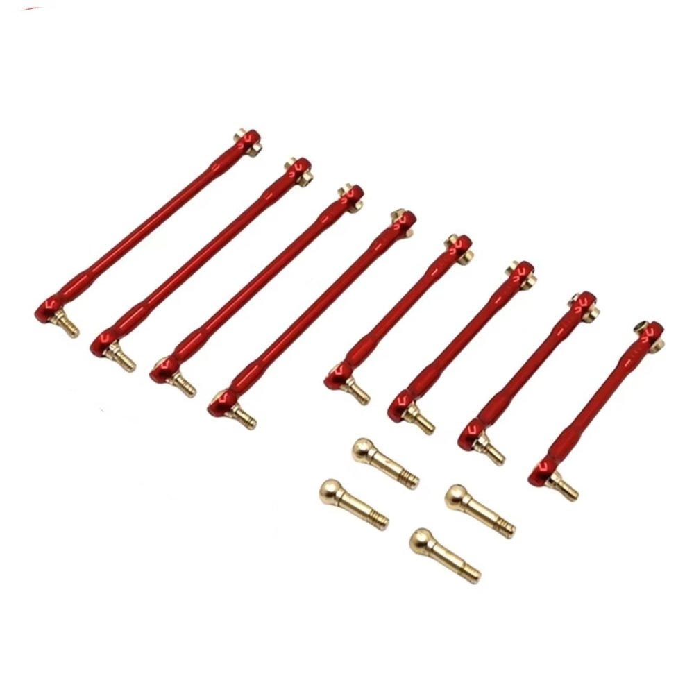 RC Crawlers Spare Parts for Wpl C34 C44 FJ45 1/16 Metal Tie Rod Linkage Link Rod RC Car Upgrade Parts Accessories Repair Modified Replacement(Red)
