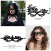 AMWYODK 2 pieces of Venice thickened lace masks, suitable for role-playing masquerade, Halloween and carnival occasions. (black) view 2