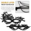 AMWYODK 2 pieces of Venice thickened lace masks, suitable for role-playing masquerade, Halloween and carnival occasions. (black) view 3