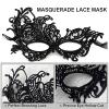 AMWYODK 2 pieces of Venice thickened lace masks, suitable for role-playing masquerade, Halloween and carnival occasions. (black) view 4