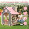 Kids Playhouse Kitchen Theme, Indoor Outdoor EVA Play House for Toddlers, Soft Foam Playhouse for Kids Outdoor & Indoor Pretend Play, Easy Assembly Play House Outside (Pink Gray Beige, Style 1) view 2