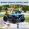24V Ride on Car for Big Kids, 2 Seater Ride on Toy, Kids Electric Vehicles with Remote Control, Spring Suspension, Front & Behind LED Lights, Dual Storage, 3 Speeds, Music, Smooth Start, Blue view 2