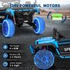 24V Ride on Car for Big Kids, 2 Seater Ride on Toy, Kids Electric Vehicles with Remote Control, Spring Suspension, Front & Behind LED Lights, Dual Storage, 3 Speeds, Music, Smooth Start, Blue view 3