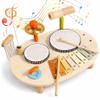 Baby Drum Set for Toddlers 1-3, Wooden Baby Musical Instruments,Montessori Toys for 1 Year Old with Baby Musical Instruments with Bongo Drums, Cymbals, Maracas...Perfect First Birthday Gift for Kids view 1