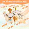Baby Drum Set for Toddlers 1-3, Wooden Baby Musical Instruments,Montessori Toys for 1 Year Old with Baby Musical Instruments with Bongo Drums, Cymbals, Maracas...Perfect First Birthday Gift for Kids view 2