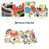 Train Table, 80 Pieces Wooden Kids Activity Toy Table Playset, Tracks, Train, Railway, City, Gift for Toddler Boys Girls Ages 3+ view 3