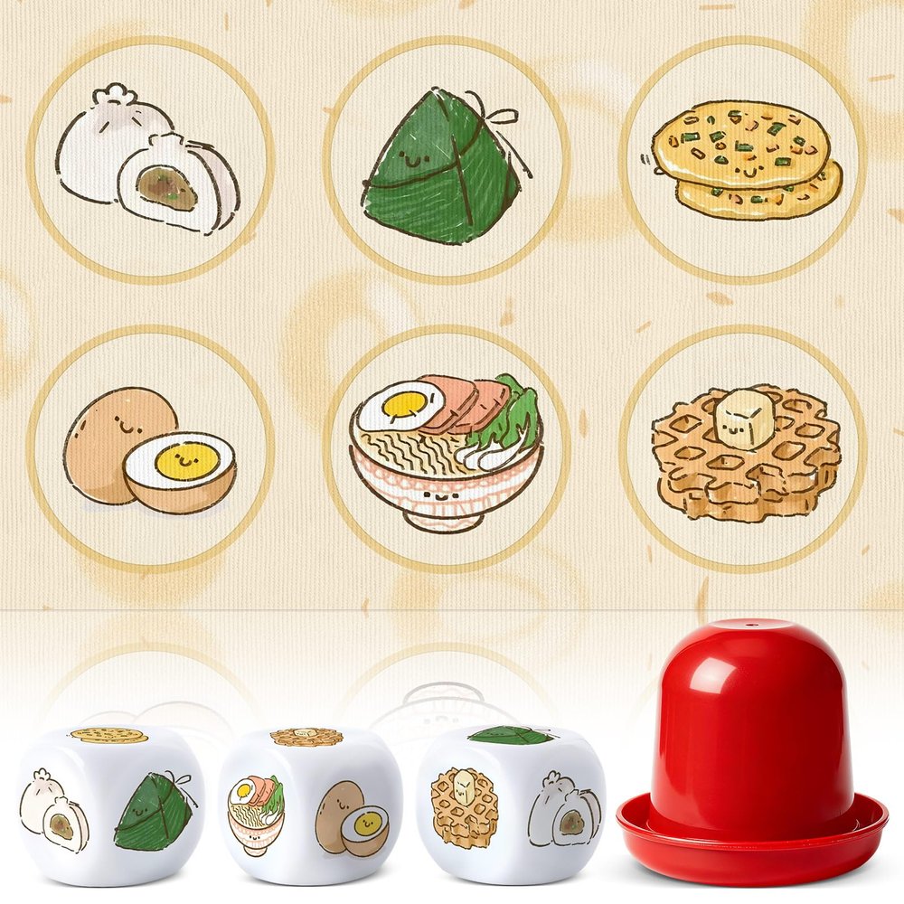 APUDWN BAU Cua Ca Cop Dice Game Set with 15.7'' x 23.6'' Mat, 3 Gourd Fish Shrimp Crab Dice & Shaker, Adult Vietnamese Lunar New Year Table Game for Party Gatherings and Celebrations