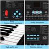 61 Keys Piano Keyboard, Electronic Digital Piano with Built-in Speaker Microphone, Portable Keyboard Gift Teaching for Beginners, Electric Piano for Kids, Birthday Gift for Children view 2