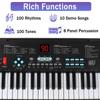 61 Keys Piano Keyboard, Electronic Digital Piano with Built-in Speaker Microphone, Portable Keyboard Gift Teaching for Beginners, Electric Piano for Kids, Birthday Gift for Children view 3