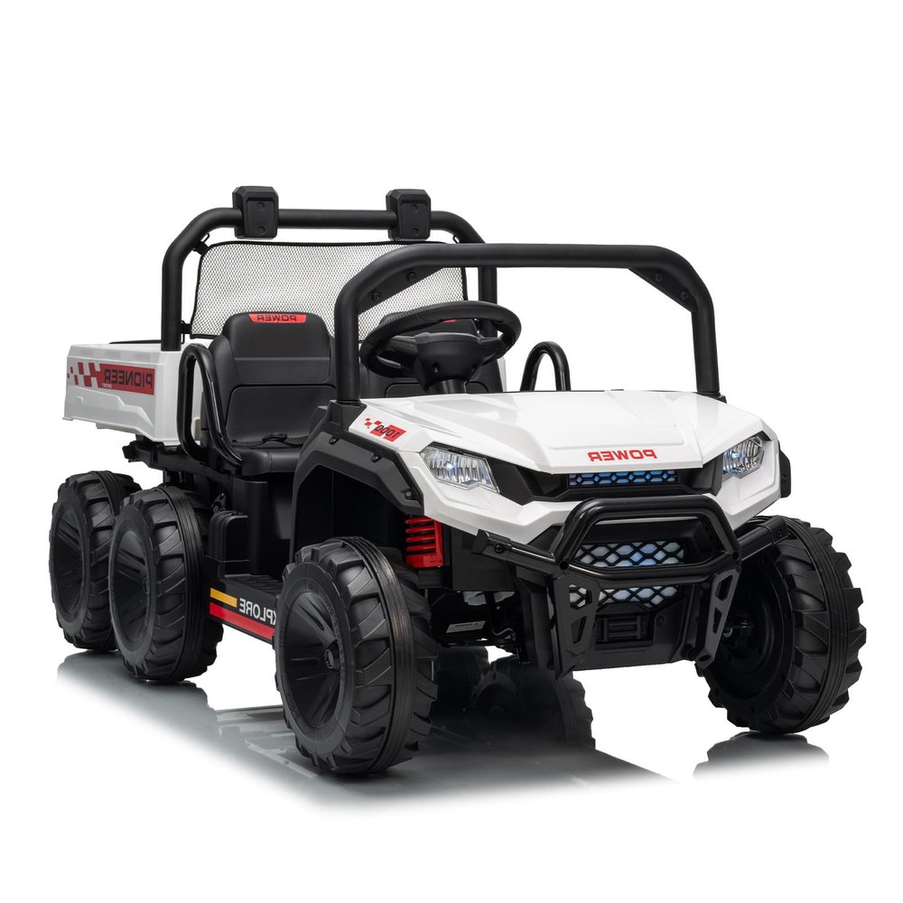 24V Electric Ride-on Dump Truck for Kids, 4WD Ride-On Car for Kids, 2-Seater UTV with Remote Control, Off-Road Electric Vehicle for Boys & Girls Outdoor Play