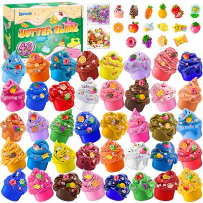 40 Pack Butter Slime Kit for Kids, Slime Toys for Boys & Girls, Scented DIY Slime Toy for Party Favor, Soft and Non-Sticky, Birthday Easter Gifts Prize for Girl Boys Kids 6 7 8 9 10 11 12